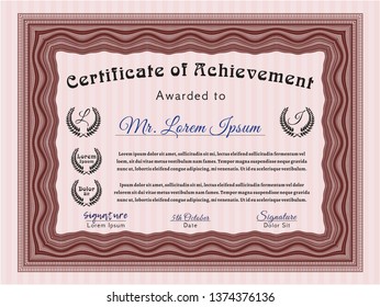 Red Diploma or certificate template. Nice design. With background. Customizable, Easy to edit and change colors. 