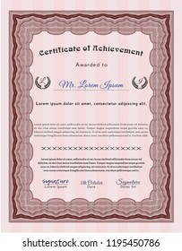 Red Diploma or certificate template. Sophisticated design. Complex background. Customizable, Easy to edit and change colors. 