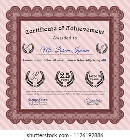 Red Diploma. With complex background. Customizable, Easy to edit and change colors. Beauty design. 