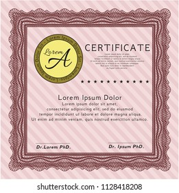Red Diploma. With complex background. Customizable, Easy to edit and change colors. Superior design. 
