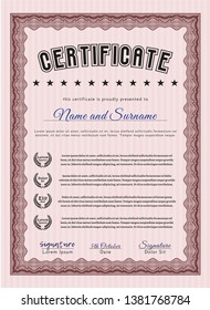 Red Diploma. Complex background. Customizable, Easy to edit and change colors. Cordial design. 