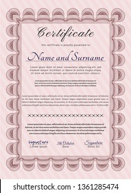 Red Diploma. Complex background. Modern design. Vector illustration. 