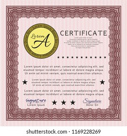 Red Diploma. With complex background. Perfect design. Detailed. 