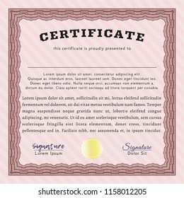 Red Diploma. Customizable, Easy to edit and change colors. With guilloche pattern. Good design. 