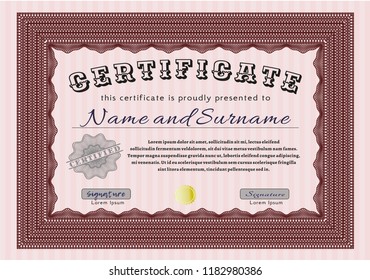 Red Diploma. Customizable, Easy to edit and change colors. With great quality guilloche pattern. Lovely design. 