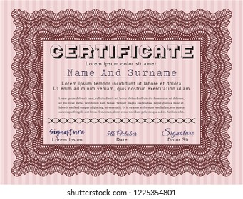 Red Diploma. Customizable, Easy to edit and change colors. With great quality guilloche pattern. Artistry design. 