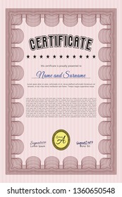 Red Diploma. Customizable, Easy to edit and change colors. With linear background. Nice design. 