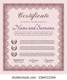Red Diploma. Customizable, Easy to edit and change colors. With complex linear background. Nice design. 