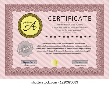 Red Diploma. Detailed. Printer friendly. Sophisticated design. 