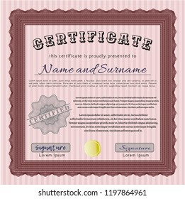 Red Diploma. Elegant design. Customizable, Easy to edit and change colors. With background. 