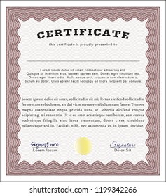 Red Diploma. Excellent design. Vector illustration. With complex background. 