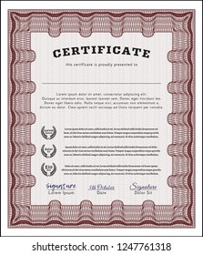 Red Diploma. Excellent design. Vector illustration. With complex background. 