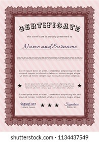 Red Diploma. Good design. Complex background. Detailed. 