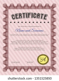 Red Diploma. Good design. Detailed. Printer friendly. 