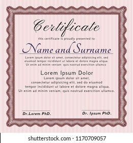 Red Diploma. Money Pattern design. Vector illustration. With quality background. 