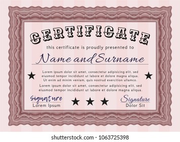Red Diploma. Nice design. Easy to print. Vector illustration. 