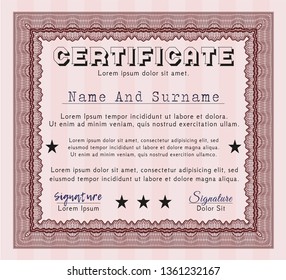 Red Diploma. Perfect design. With linear background. Customizable, Easy to edit and change colors. 