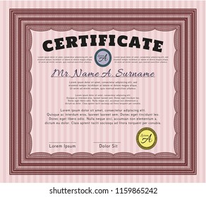 Red Diploma. Printer friendly. Money design. Customizable, Easy to edit and change colors. 