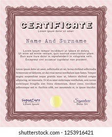 Red Diploma. Printer friendly. Sophisticated design. Detailed. 