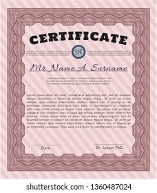 Red Diploma. With quality background. Detailed. Cordial design. 