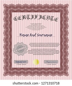 Red Diploma. Sophisticated design. With background. Customizable, Easy to edit and change colors. 