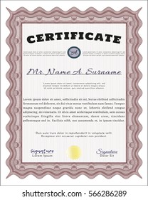 Red Diploma. Sophisticated design. With guilloche pattern and background. Customizable, Easy to edit and change colors. 