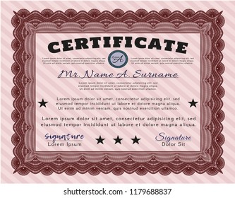 Red Diploma template. With background. Customizable, Easy to edit and change colors. Elegant design. 