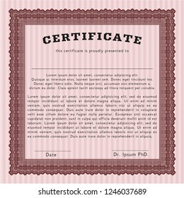 Red Diploma template or certificate template. With background. Customizable, Easy to edit and change colors. Sophisticated design. 