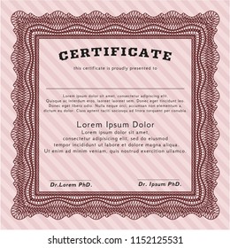 Red Diploma template or certificate template. Complex background. Customizable, Easy to edit and change colors. Beauty design. 