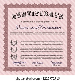 Red Diploma template or certificate template. Complex background. Superior design. Customizable, Easy to edit and change colors. 