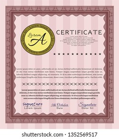 Red Diploma template or certificate template. Cordial design. Customizable, Easy to edit and change colors. Printer friendly. 