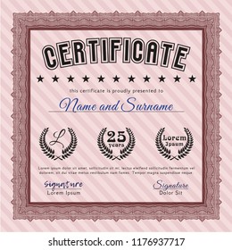 Red Diploma template or certificate template. Customizable, Easy to edit and change colors. With quality background. Money design. 