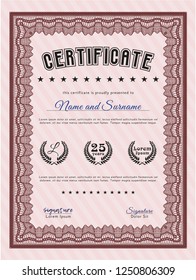 Red Diploma template or certificate template. Customizable, Easy to edit and change colors. Easy to print. Superior design. 