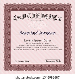 Red Diploma template or certificate template. Easy to print. Customizable, Easy to edit and change colors. Money design. 