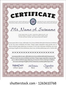 Red Diploma template or certificate template. Elegant design. With quality background. Vector illustration. 