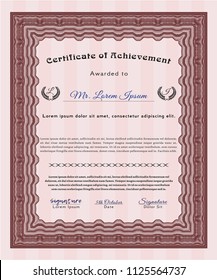 Red Diploma template or certificate template. Excellent design. With guilloche pattern and background. Customizable, Easy to edit and change colors. 