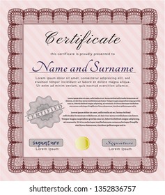 Red Diploma template or certificate template. Good design. Customizable, Easy to edit and change colors. Easy to print. 