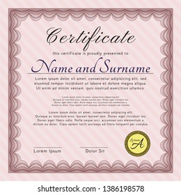 Red Diploma template or certificate template. With great quality guilloche pattern. Elegant design. Customizable, Easy to edit and change colors. 
