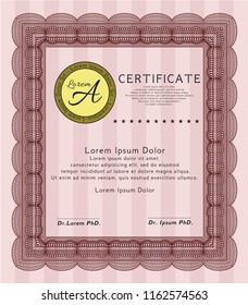 Red Diploma template or certificate template. With linear background. Customizable, Easy to edit and change colors. Nice design. 