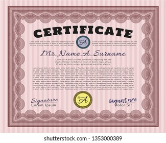 Red Diploma template or certificate template. Money Pattern design. Customizable, Easy to edit and change colors. Printer friendly. 