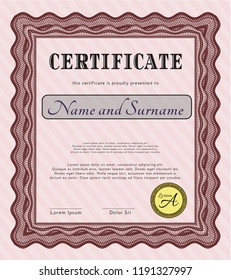 Red Diploma template or certificate template. Printer friendly. Customizable, Easy to edit and change colors. Lovely design. 