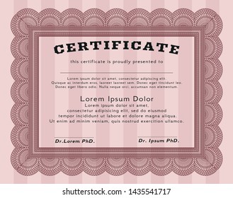 Red Diploma template or certificate template. Printer friendly. Sophisticated design. Detailed. 
