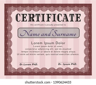 Red Diploma template. Complex background. Excellent design. Customizable, Easy to edit and change colors. 