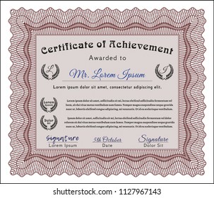 Red Diploma template. Customizable, Easy to edit and change colors. Easy to print. Artistry design. 