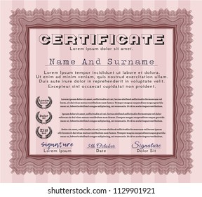Red Diploma template. Customizable, Easy to edit and change colors. With quality background. Beauty design. 