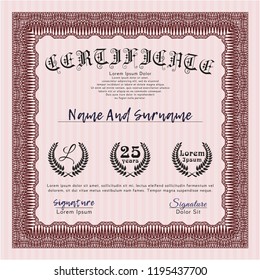 Red Diploma template. Customizable, Easy to edit and change colors. With background. Nice design. 