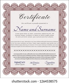 Red Diploma template. Customizable, Easy to edit and change colors. With great quality guilloche pattern. Money Pattern. 