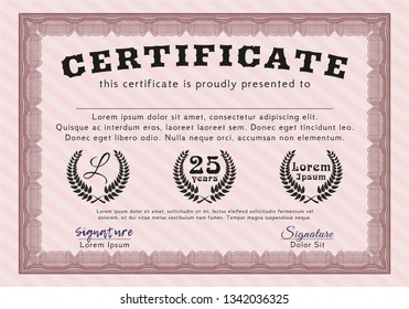 Red Diploma template. Customizable, Easy to edit and change colors. Easy to print. Artistry design. 