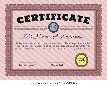 Red Diploma template. Customizable, Easy to edit and change colors. With background. Perfect design. 