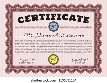 Red Diploma template. Easy to print. Good design. Customizable, Easy to edit and change colors. 